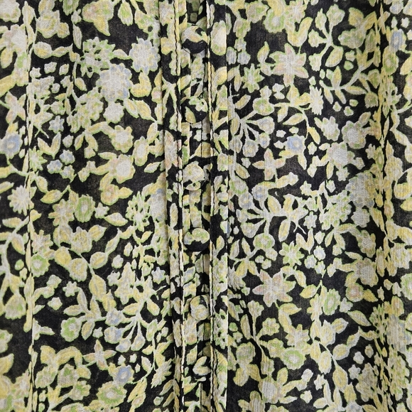 Free People Lela Floral Smocked Ruffle Blouse Floral XS - Picture 8 of 12